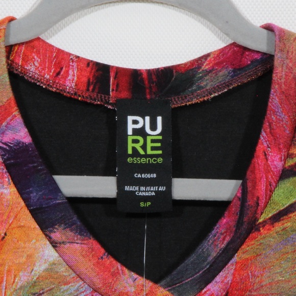 Pure Essence Women's Black Multicolor Long Sleeve Blouse Size Small NWT - Picture 3 of 6